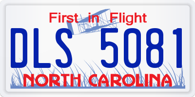 NC license plate DLS5081