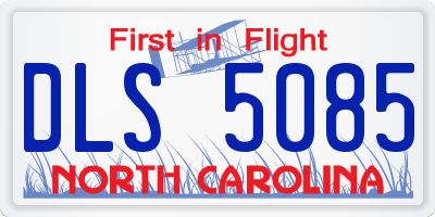 NC license plate DLS5085