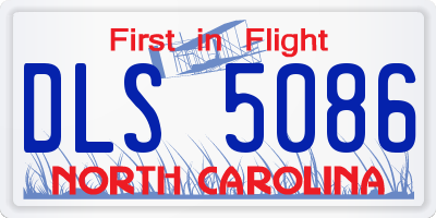 NC license plate DLS5086