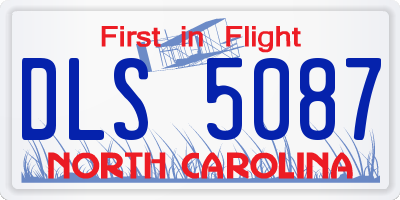 NC license plate DLS5087