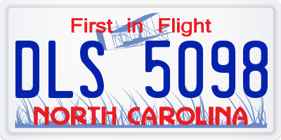 NC license plate DLS5098