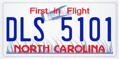 NC license plate DLS5101