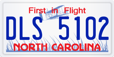 NC license plate DLS5102