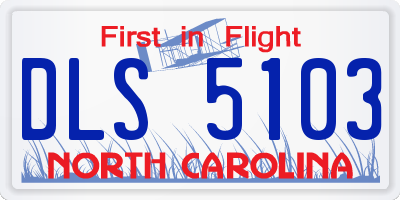 NC license plate DLS5103