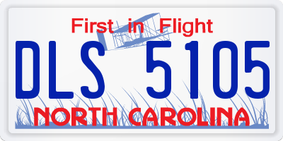 NC license plate DLS5105
