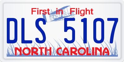 NC license plate DLS5107