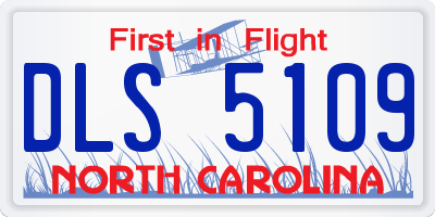NC license plate DLS5109