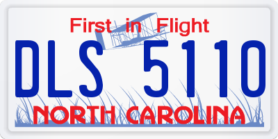 NC license plate DLS5110