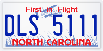 NC license plate DLS5111