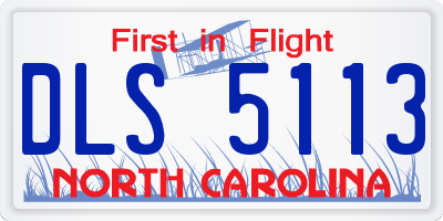 NC license plate DLS5113