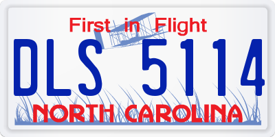NC license plate DLS5114