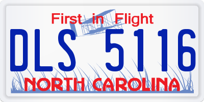 NC license plate DLS5116