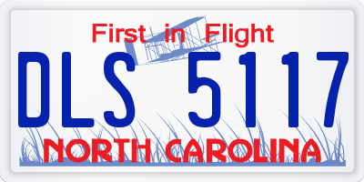 NC license plate DLS5117