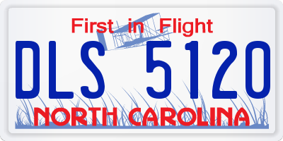 NC license plate DLS5120