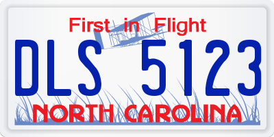 NC license plate DLS5123