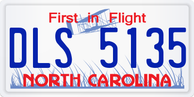 NC license plate DLS5135