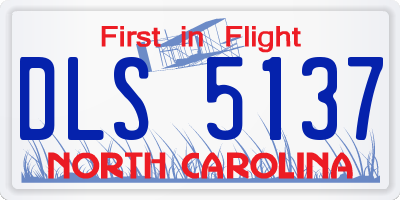 NC license plate DLS5137