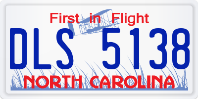 NC license plate DLS5138