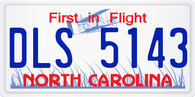 NC license plate DLS5143