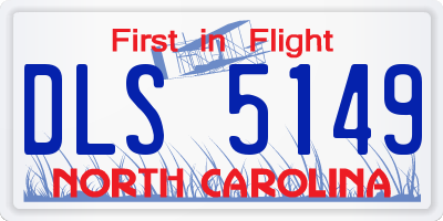 NC license plate DLS5149