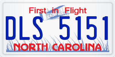 NC license plate DLS5151