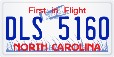 NC license plate DLS5160