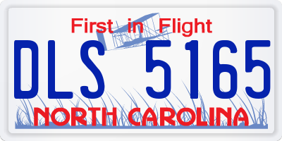 NC license plate DLS5165