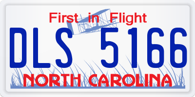 NC license plate DLS5166
