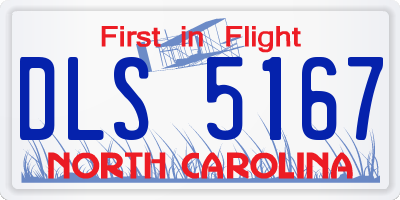 NC license plate DLS5167
