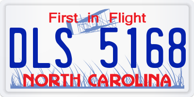 NC license plate DLS5168