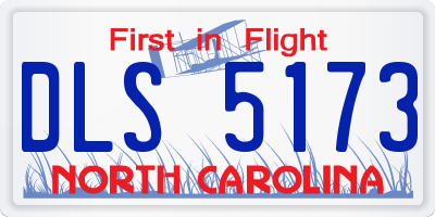 NC license plate DLS5173