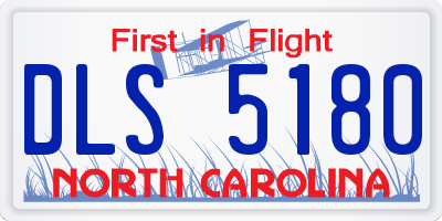 NC license plate DLS5180