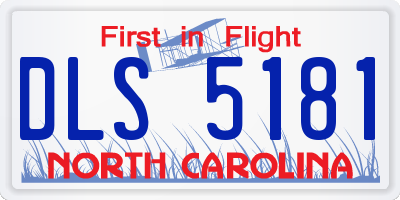 NC license plate DLS5181