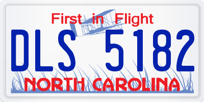 NC license plate DLS5182