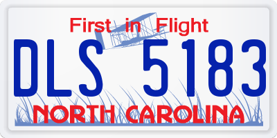NC license plate DLS5183