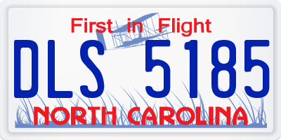 NC license plate DLS5185