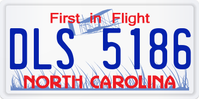NC license plate DLS5186