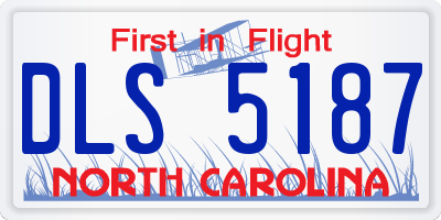 NC license plate DLS5187