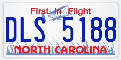 NC license plate DLS5188