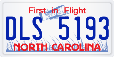 NC license plate DLS5193