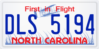NC license plate DLS5194