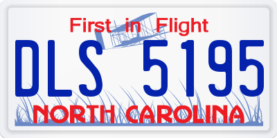 NC license plate DLS5195