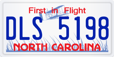 NC license plate DLS5198