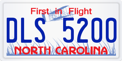 NC license plate DLS5200
