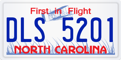 NC license plate DLS5201