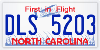 NC license plate DLS5203