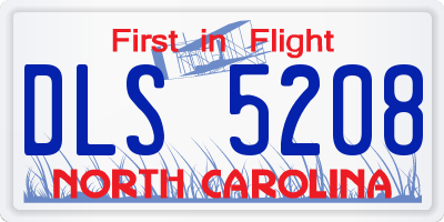NC license plate DLS5208