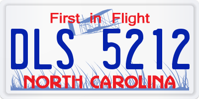 NC license plate DLS5212