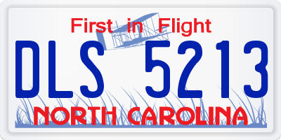 NC license plate DLS5213