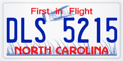 NC license plate DLS5215